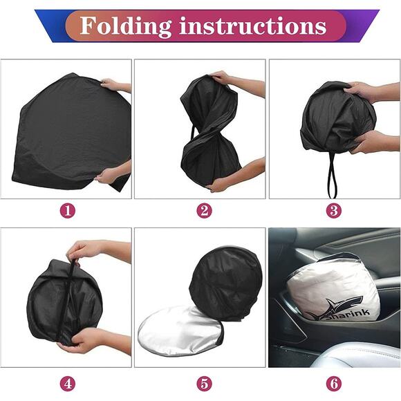 63" x 35" Soft Foldable Car Sun Shade Shield Block UV For Windshield - Picture 2 of 9